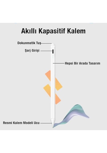 Coofbe 100mAh Şarjlı Universal İos ve Android Uyumlu Dokunmatik Stylus Kalem, Telefon Tablet Kalemi