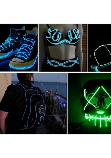 Kırmızı 1m/2m/3m/5m/10m Neon Işık Dans Partisi Dekor Işık Neon Led Lamba Esnek El Tel Halat Tüp Su Geçirmez Led Şerit 3m+battery Box Kırmızı