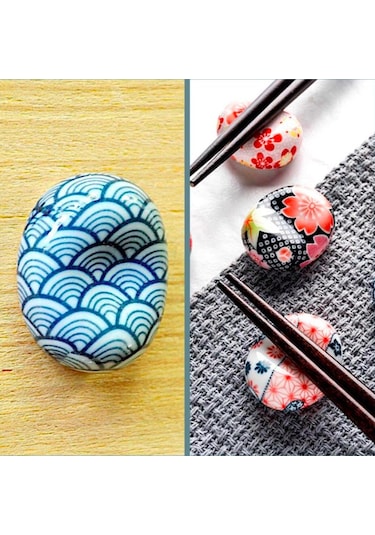 Omeniv 2 Adet Chopstick Standı Made In Japan Porselen Mavi