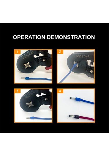 Moly Kablo Uçları İçin Ratchetlu Pres Aleti 0.25-10mm² - Dürtü & Boru Terminal, Enerji Tasarruflu, Güvenli Kilitli Kırmızı Kırmızı