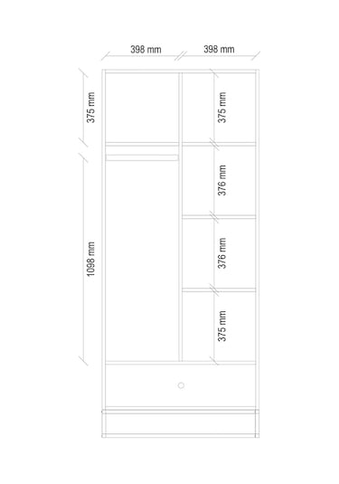 Enza Home Kalinsta 2 Kapaklı Gardırop - Siyah