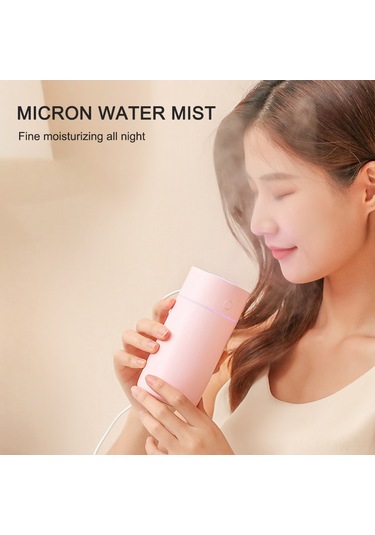 Moveevo Usb Nemlendirici Siyah 320ml Büyük Depo 40ml/saat Fırtına Miktarı Sessiz Çalışma 7 Renkli Gece Lambası Otomatik Kapatma