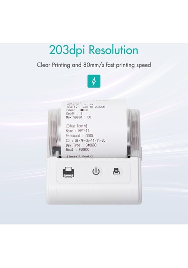 Jk-5803p 2" 57 Mm Makbuz Yazıcısı + 1 Rulo Sarf Malzemesi Siyah