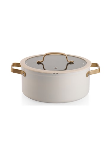 Schafer Sapphire Seramik Tencere Seti 7 Parça-beyaz/gold Beyaz