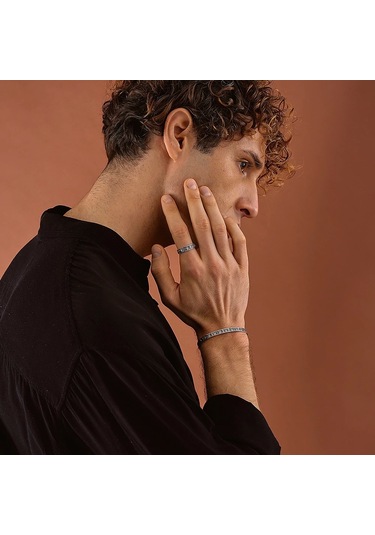 925 Ayar Gümüş Şövalye Maskesi Unisex Kelepçe Bileklik Gümüş