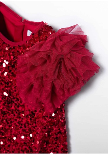 Mayoral Abel&lula Kız Çocuk Pullu Şık Elbise Kırmızı