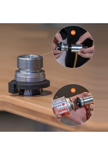 Xiyyadms Propana Kartuş Gaz Tankı Adaptörü - Kamp Ofisi Parçaları - Lpg Bağlantı Aracı Gümüş