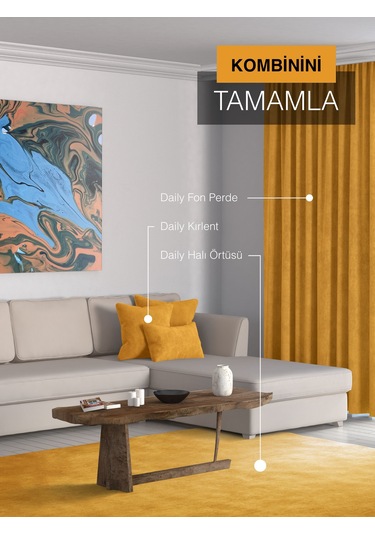 Br Perle Home Daily Series Safran Rengi Kırlent Yastık Kılıfı Safran