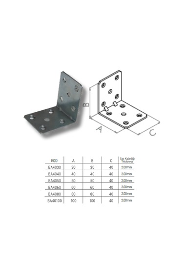 Beşel Masa Gönye Geniş 40x50 Mm 50 Adet