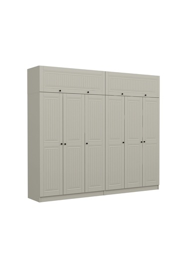 Kale 6 Kapaklı 4 İç Çekmeceli Dolap Ve Yüklük Kumtaşı Mebran İlkbahar 255cm Bej