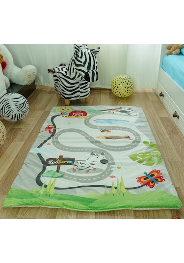 Zooturak Peluş Çocuk Matı Zebra Zou 100cm x 150cm