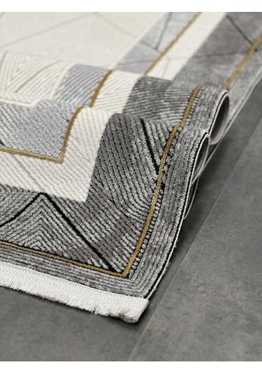 Woolen Halı Pera Akrilik Halı 4503 Grı Renkli