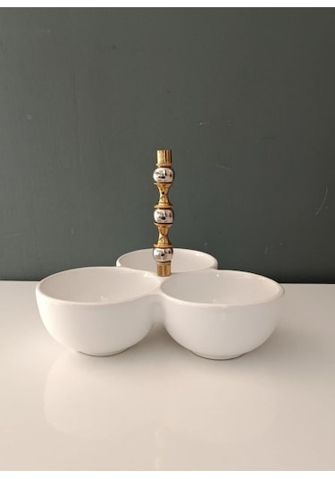 Lamedore Sılver Balls Beyaz 3 Lü Çerezlik 24x24x20 Cm Beyaz