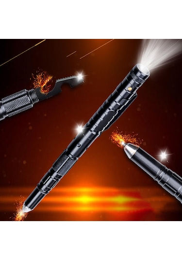 Dolıty Taktik Kalem El Kamp Yürüyüş Feneri Yedekler Penlight Siyah