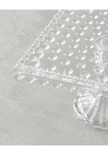 English Home Bubbles Cam Kek Standı 25x11 Cm Şeffaf Şeffaf