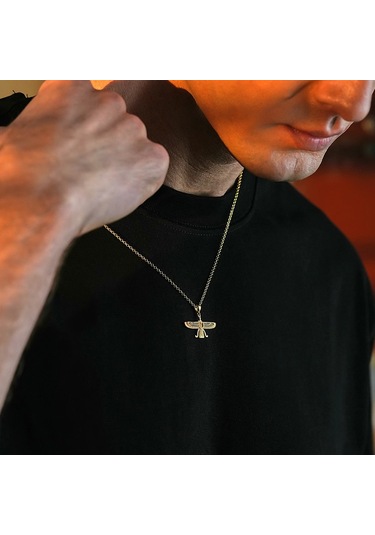 İpek Silver  925 Ayar Gümüş Ahura Mazda Unısex Kolye Gümüş