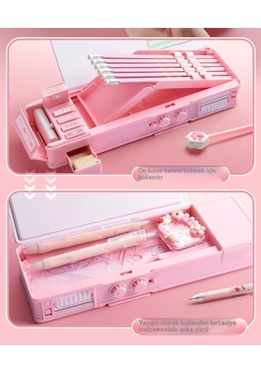 Maoyaya Şifreli Kutusu Kutusu Kırtasiye Kilit Kalem Fonksiyonlu Çok Çift Ug Pembe