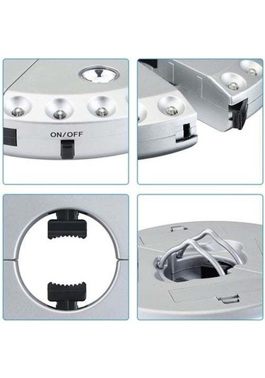 Beyaz Bahçe Şemsiyesi Işığı, 28 Led Işıklı Şemsiye Şemsiye Işığı, Bağımsız Veya Asılı Işık, Işığı Ayarlamak İçin 3 Geçiş Modu Diğer