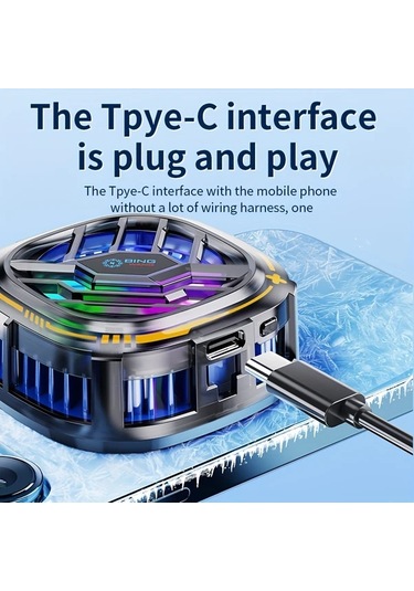 Chuangyinshop X76 Phone Cooler Digital Display Ekranlı Yarı İletken Soğutucu 3 Hız Manyetik Ve Kelepçe Tüm Telefonlar İçin