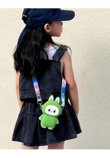 Snapbuy Silikon Bozuk Para Çantası, Labubu Şekilli Çocuk Cüzdanı Yeşil