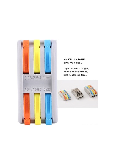 Hombey 20 Adet 11-28awg Pct-2-3 Bakır Tabanlı Alev Dayanıklı Nylon Kablolu Bağlayıcı Terminal Bloku, 32a 250v, Ev Elektrik, Motor, Aydınlatma Uygulamaları İçin