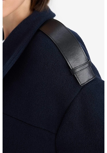 Defacto Regular Fit Kaşe Düğmeli Kısa Kaban E8661ax25aunv250 Lacivert