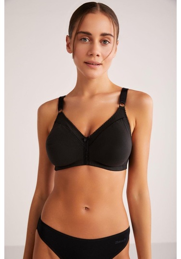 Kom Carol Siyah Toparlayıcı Pamuklu Sütyen 001