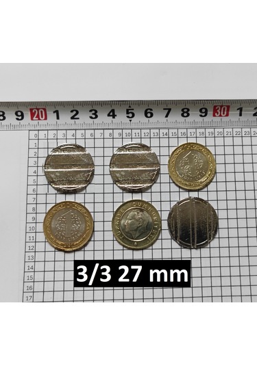 100 Adet 3/3 Çeltikli 27/2 Mm Oyun Makineleri & Langırt Jeton