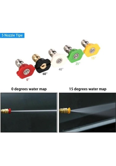 Didadodo 5 Adet Araba Yıkama Memesi 1/4 Hızlı Bağlantı Metal Jet Lances Memesi Yüksek Basınçlı Su Tabancaları Sabun Yıkama Püskürtme Memesi
