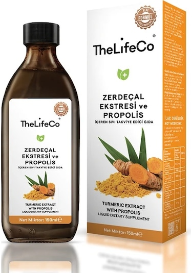 TheLifeCo Zerdeçal Kurkumin Sıvı Ekstraktı & Propolis 150 ML
