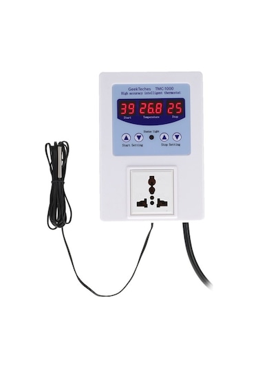 Maoyaya Akıllı Sıcaklık Kontrol Cihazı, Led Ekranlı Termostat, Sensörlü Gt Tmc-1000, İki Modlu Kullanım