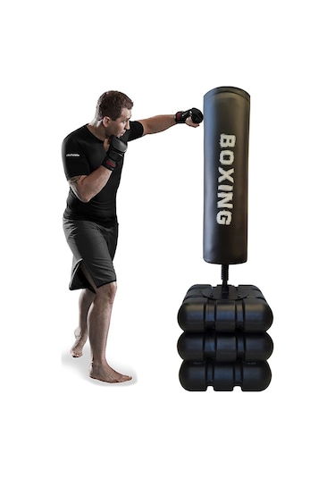 Devrilmez Ayaklı Büyük Boks Vurma Standı 178 CM Siyah