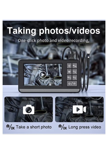 Vothoon NHR-32 Ekranlı Çift Kameralı 10 M Sert Kablo Endoskop Hafıza Güvenlik Kamerası