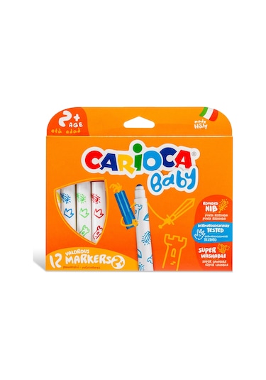 Carioca Jumbo Bebek Süper Yıkanabilir Keçeli Boya Kalemi  12'Li