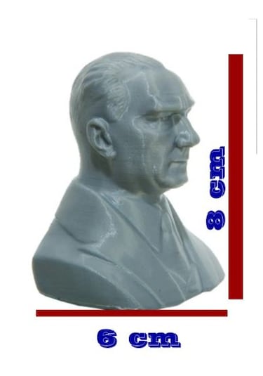 Gri Atatürk Heykeli Biblo Özel Tasarım