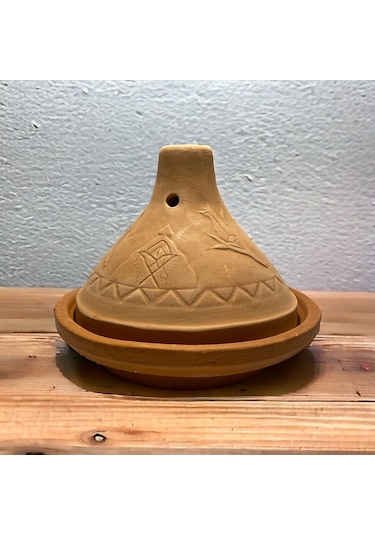 Tajin Tencere Fas Güveci 2 Kişilik 20x25 cm Toprak
