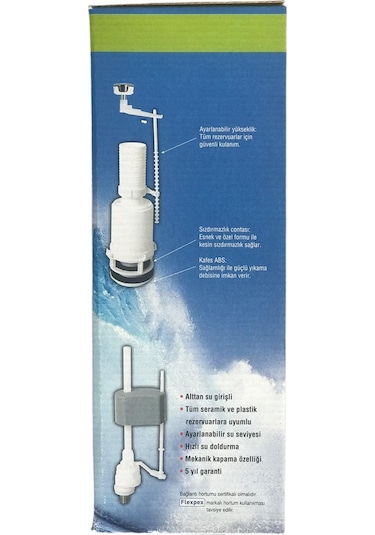 Veravit Vera Basmalı Tek Kademeli Klozet Rezervuar İç Takım Beyaz