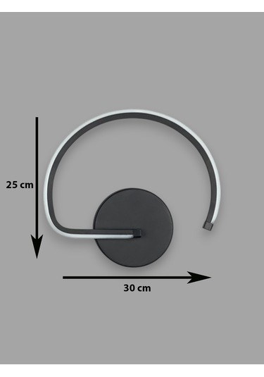 Gigi Aplik Siyah Renk Gün Işığı Ledli Banyo Led Duvar Aplik Siyah