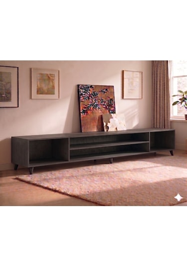 Legno Premium 180cm Modern Tv Ünitesi Ant-cvz Antrasit - Ceviz