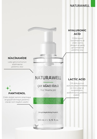 Naturawell Çay Ağacı Özlü Yüz Yıkama Jeli 200 ML