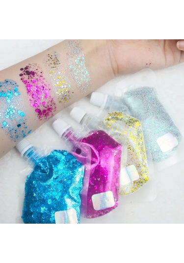 40 Ml Yüz Mücevherleri Göz Farı Pırıltılı Pigment Vücut Yüz Göz Parlak Pullar 11 C01