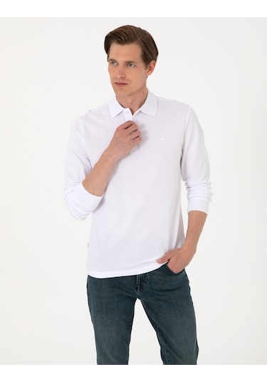 Pierre Cardin Erkek Beyaz Sweatshirt 50314048-vr013 Beyaz