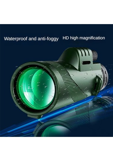 80x100 Hd Monoküler Teleskop 8000m Uzun Menzilli Zoom Bak4 Prizma Teleskop Mavi