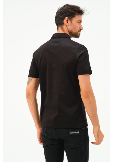 Classıc Kısa Kollu Mercerize Regular Erkek Polo Yaka Tshırt Siyah