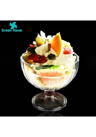 Green Home Meyve Tatlı Kasesi Şeffaf Çocuk Dondurma Milkshake Bardağı