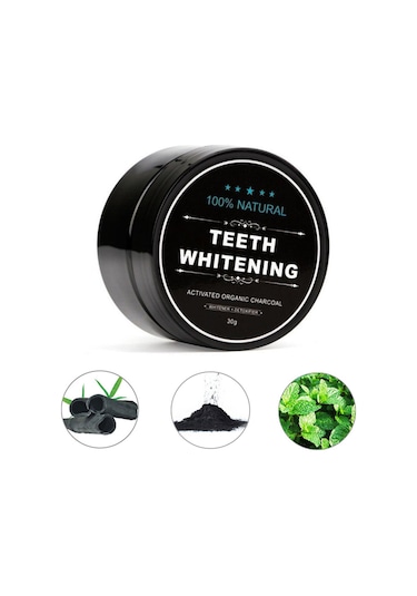 Hangfox Kokos Kabuğu Aktif Kömür Diş Tozu - Doğal Leke Çıkarıcı, Mineyi Korumak, Hassas Dişler İçin Beyazlatıcı