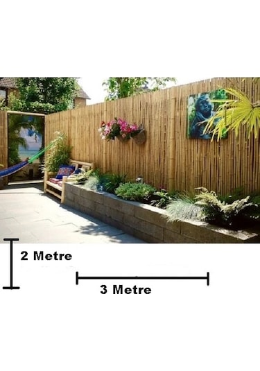 2 X 3 Metre Hasır Kamış Balkon Çiti Gölgelik Dekorasyon