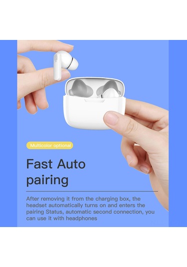 Skycity Y113 Tws Kablosuz Kulaklık: Su Geçirmez, Nois Cancelling, Mikrofonlu, Uzun Pil Ömrü, Ergonomik In-ear Spor Kulaklık Beyaz