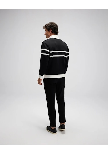 Ellesse Yarım Fermuarlı Erkek Sweatshirt Em619 Siyah