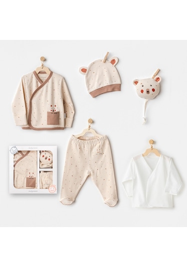 Andywawa Adventurous Bear 5'li Hastane Çıkış Seti Ac25020 Bej